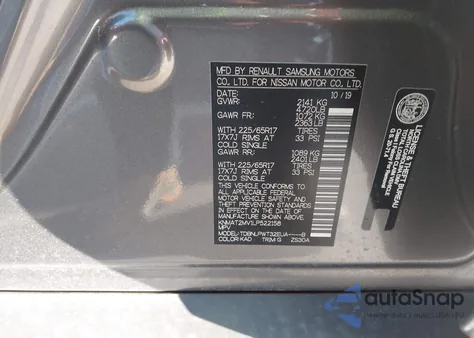 2020 Nissan Rogue S Intelligent Awd from USA, damaged, VIN KNMAT2MV1LP522158